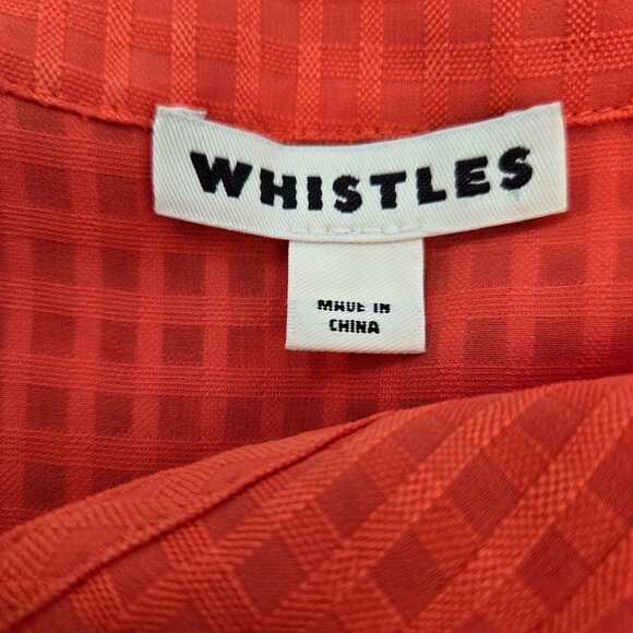 Whistles Raechelle Frill Sleeve Check Pattern Dress Size 4 - Picture 3 of 8